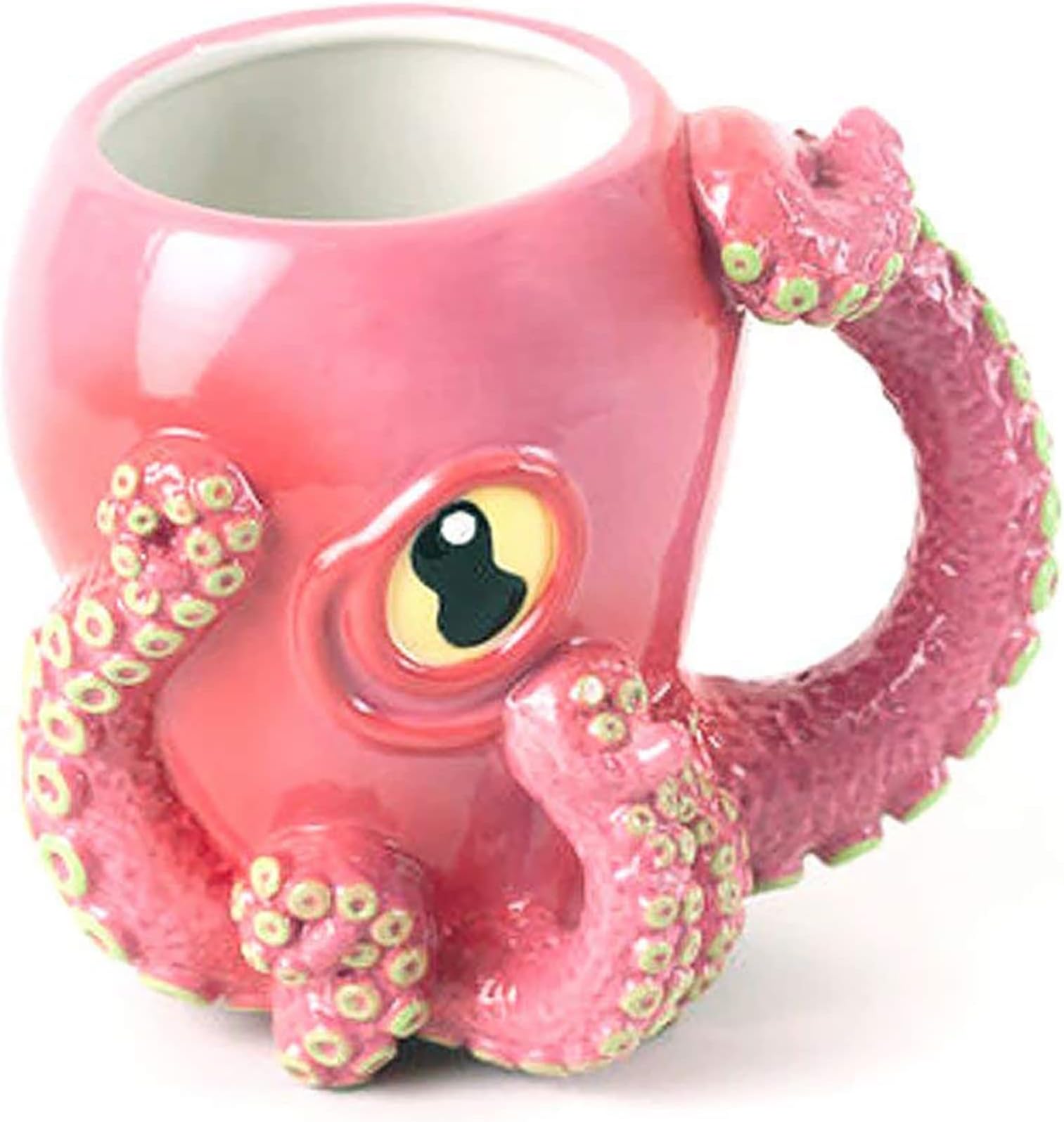 3D Pink Octopus Ceramic Mug,Novel Handmade Octopus Shaped Statue Cup,Festivals or Birthday Gifts for Coffee and Milk Tea Enthusiasts