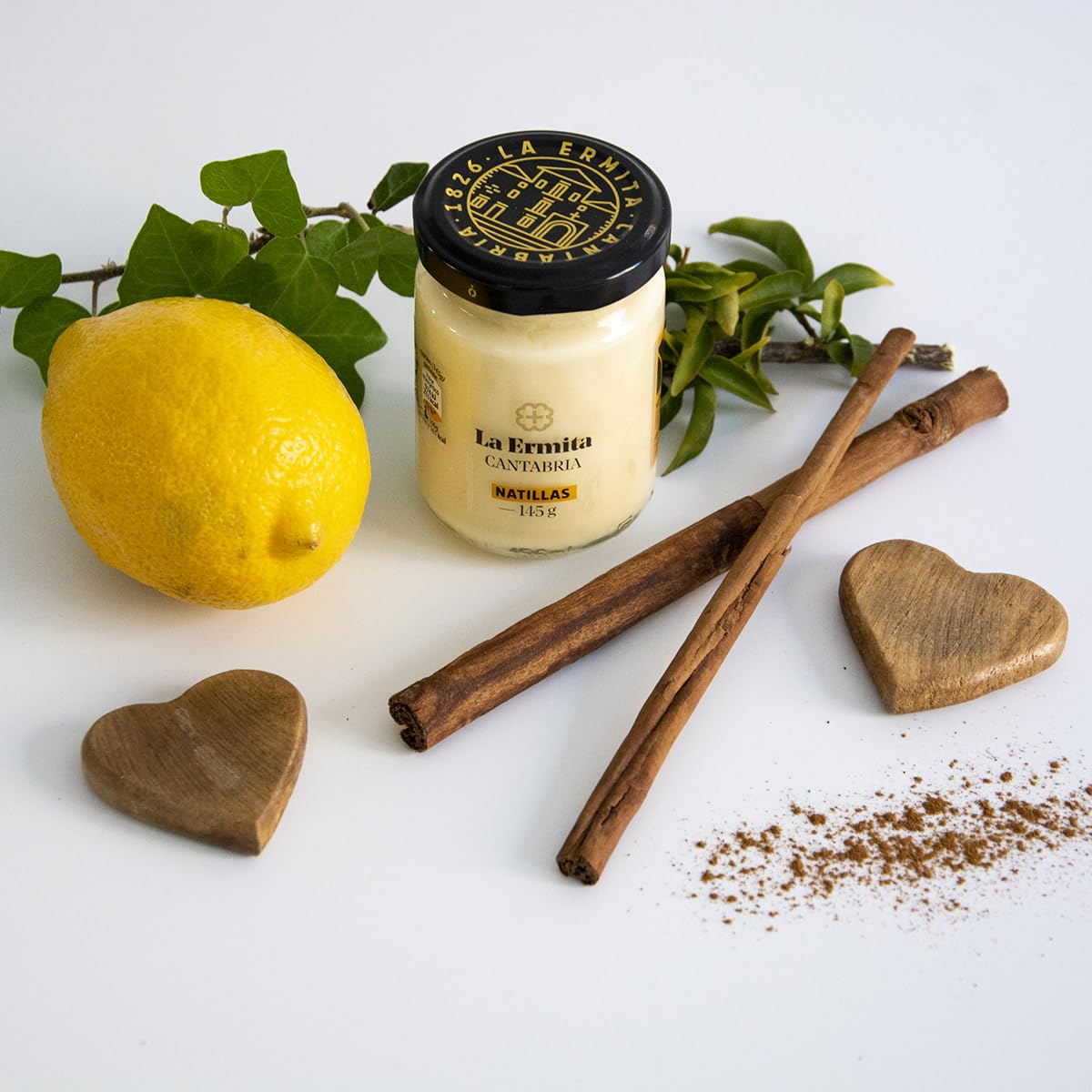 LA ERMITA Natillas Postre Lácteo Cremoso con Yema de Huevo Canela y Limón Sin Gluten 145 g Pack 6