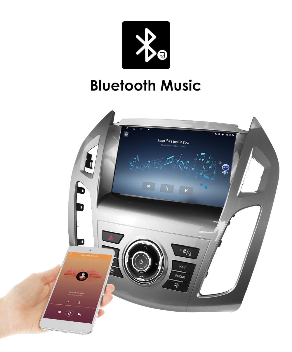 Radio de coche Android 14 de 9 pulgadas para Frod Transit Connect para Frod Tourneo Connect 2013 – 2018, compatible con coche inalámbrico Carplay/Android, control del volante, WiFi/4G, FM SWC 4