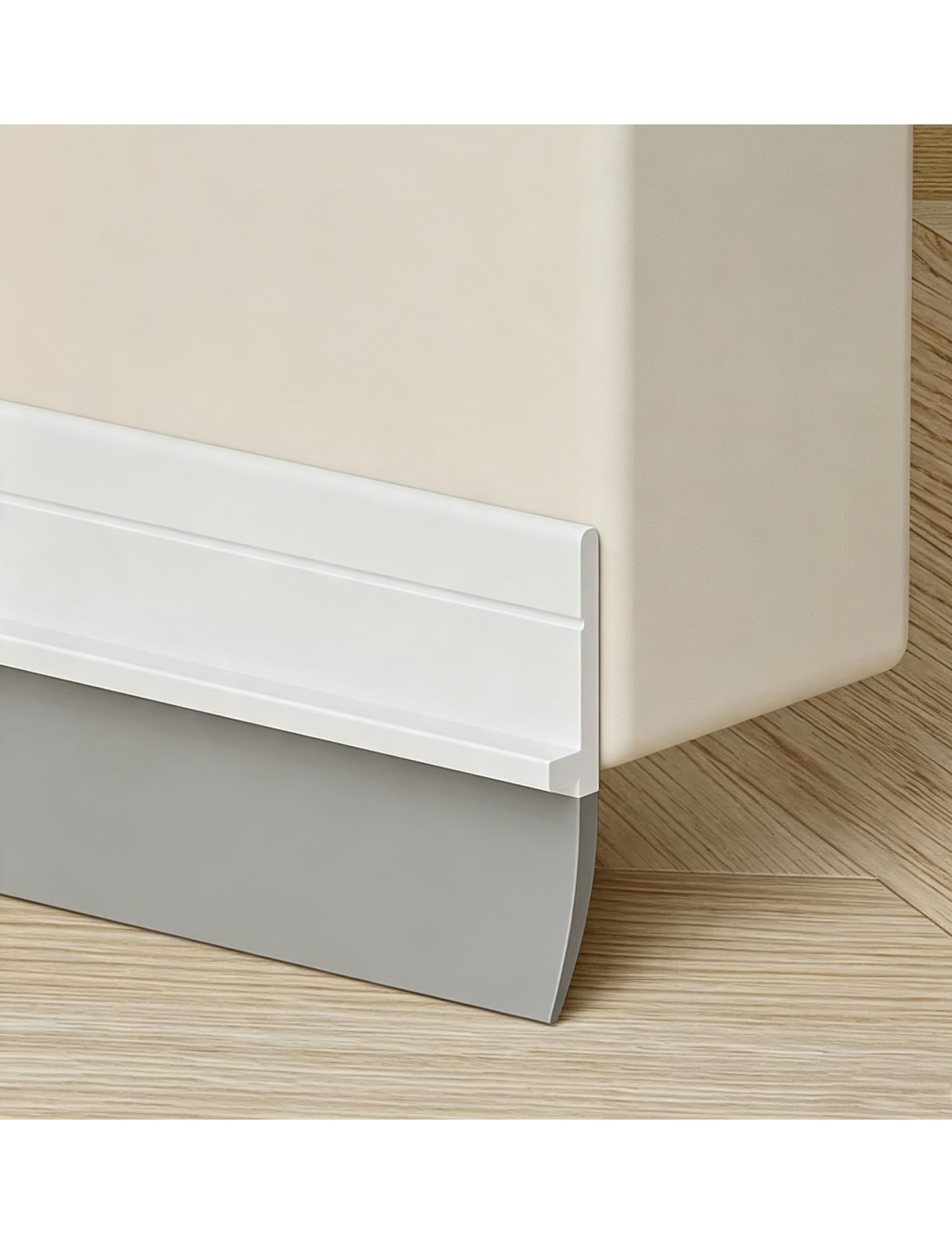 Fermaspifferi porta 0-2cm, autoadesivo 1m nero per bagno | Tappo for tiraggio sotto la porta, striscia isolante fonoassorbente resistente alle intemperie(Gray+Milk,3packs)