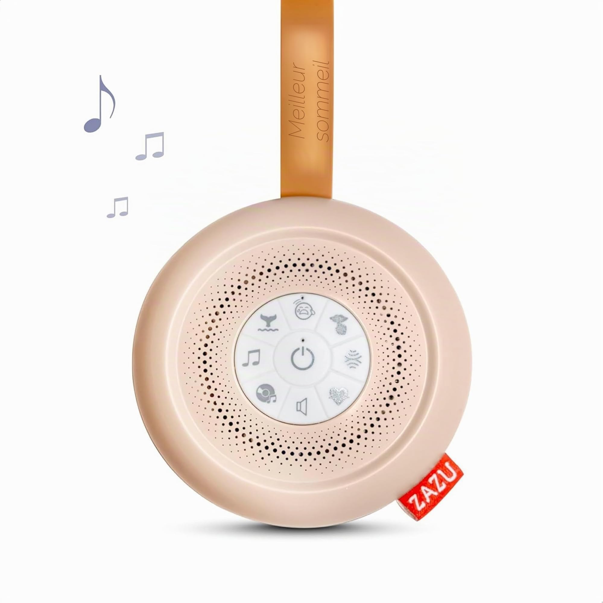 ZAZU Suzy Deluxe – Machine à Bruit Blanc Bébé Rechargeable | 14 Sons Apaisants | Capteur de Pleurs | Minuteur 20 Min | USB-C | Portable | Autonomie 100h
