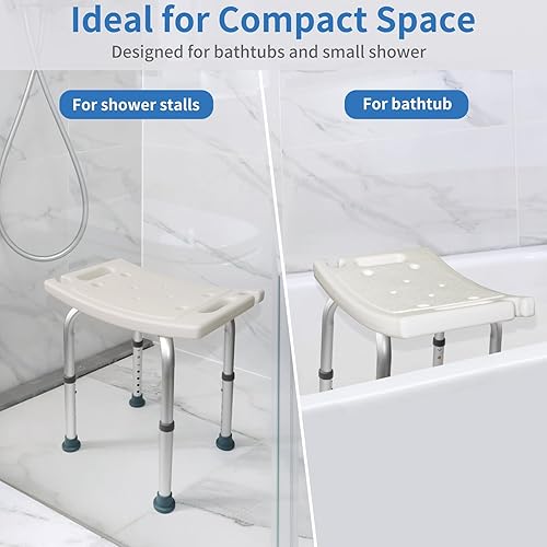 Miniatura 6 de Silla de ducha resistente con respaldo y reposabrazos acolchados, asiento de ducha resistente para ducha interior, montaje sin herramientas, bañera