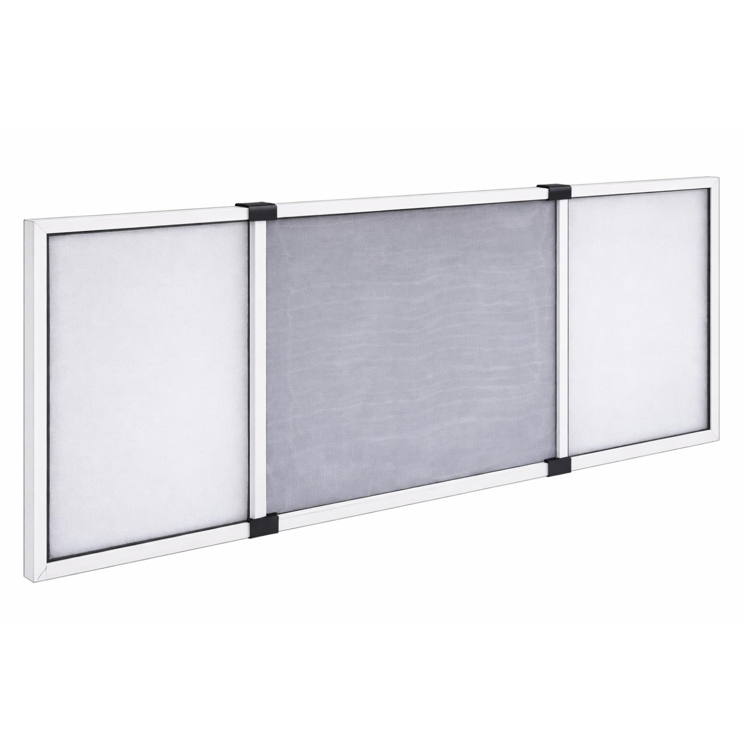 Virsus Zanzariera Estensibile con telaio in alluminio Grigio 8827, spazzolino di chiusura, per finestre balconi con guida per tapparelle persiane avvolgibili, rete Anti Zanzare e insetti (50x70 cm)