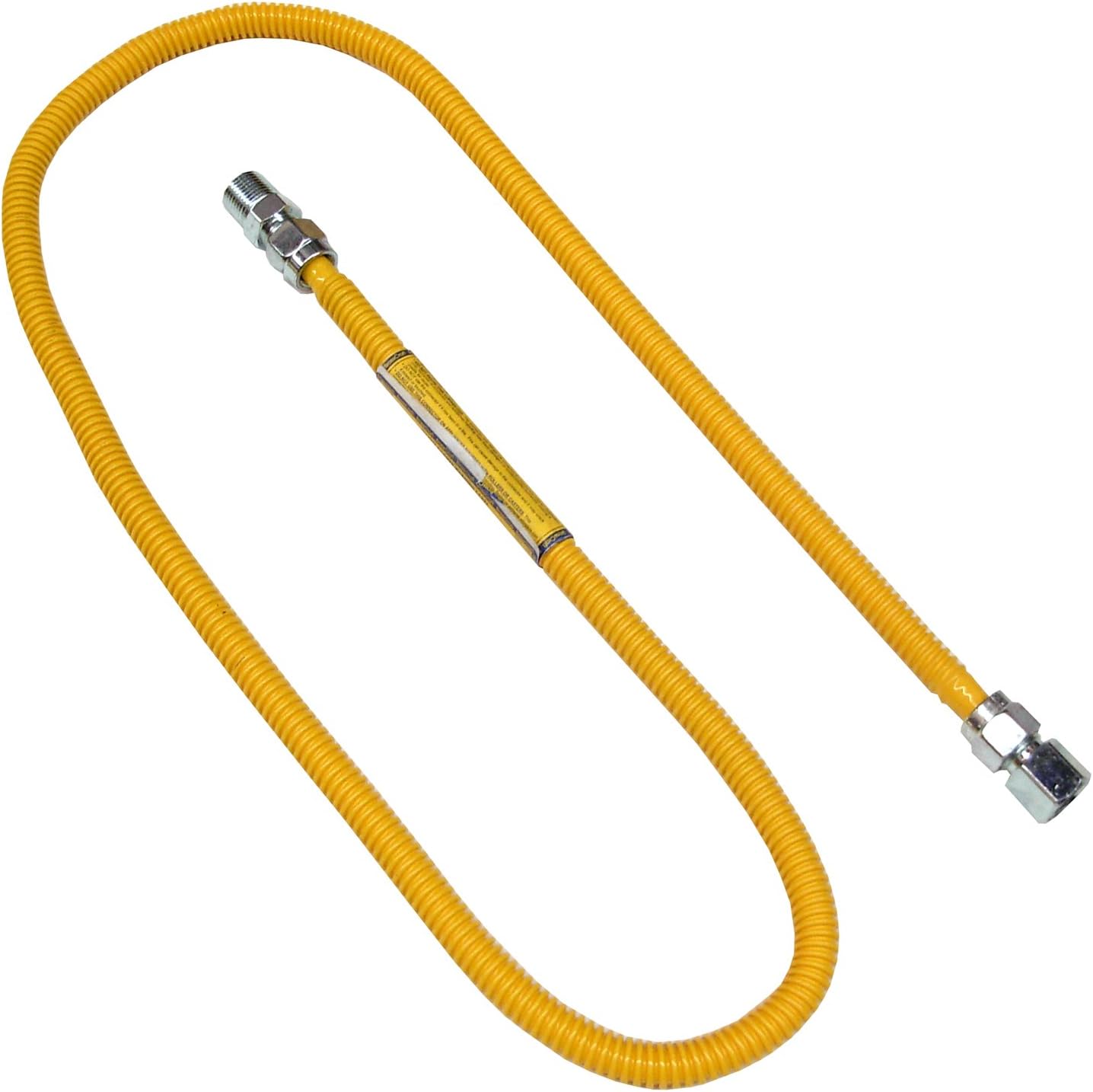 LASCO Flexible Coated Gas Water Heater Supply Line, 12-Inch, 1/2-Inch OD Connector with Fittings, 36-Pack