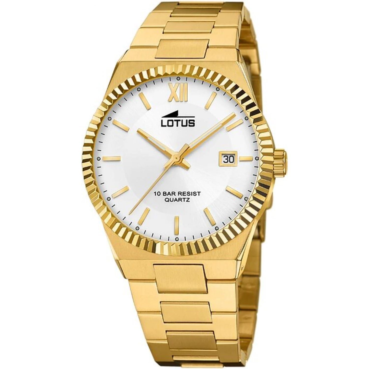 LOTUS Reloj Hombre Analógico de Acero Inoxidable 316l Dorado