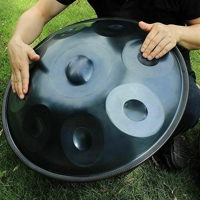 Handpan stalowy instrument perkusyjny z torbą do przenoszenia, dekoracją sznurkową i pałeczkami do medytacji, jogi i zen – 14 nut