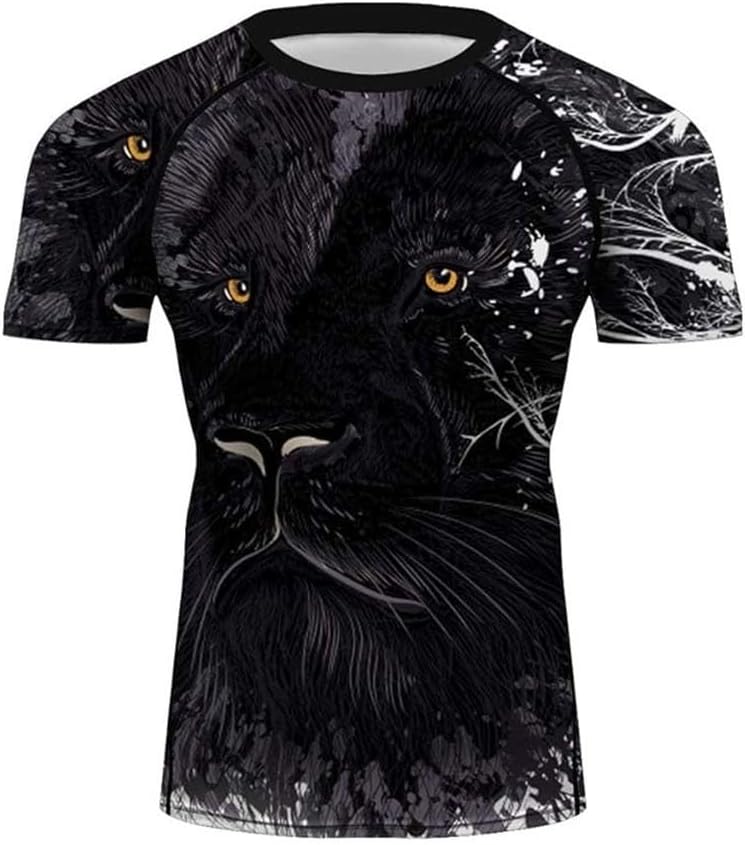 Men's Lion MMA BJJ Compression Sets Shirts Shorts Spat Muay Thai Outfits