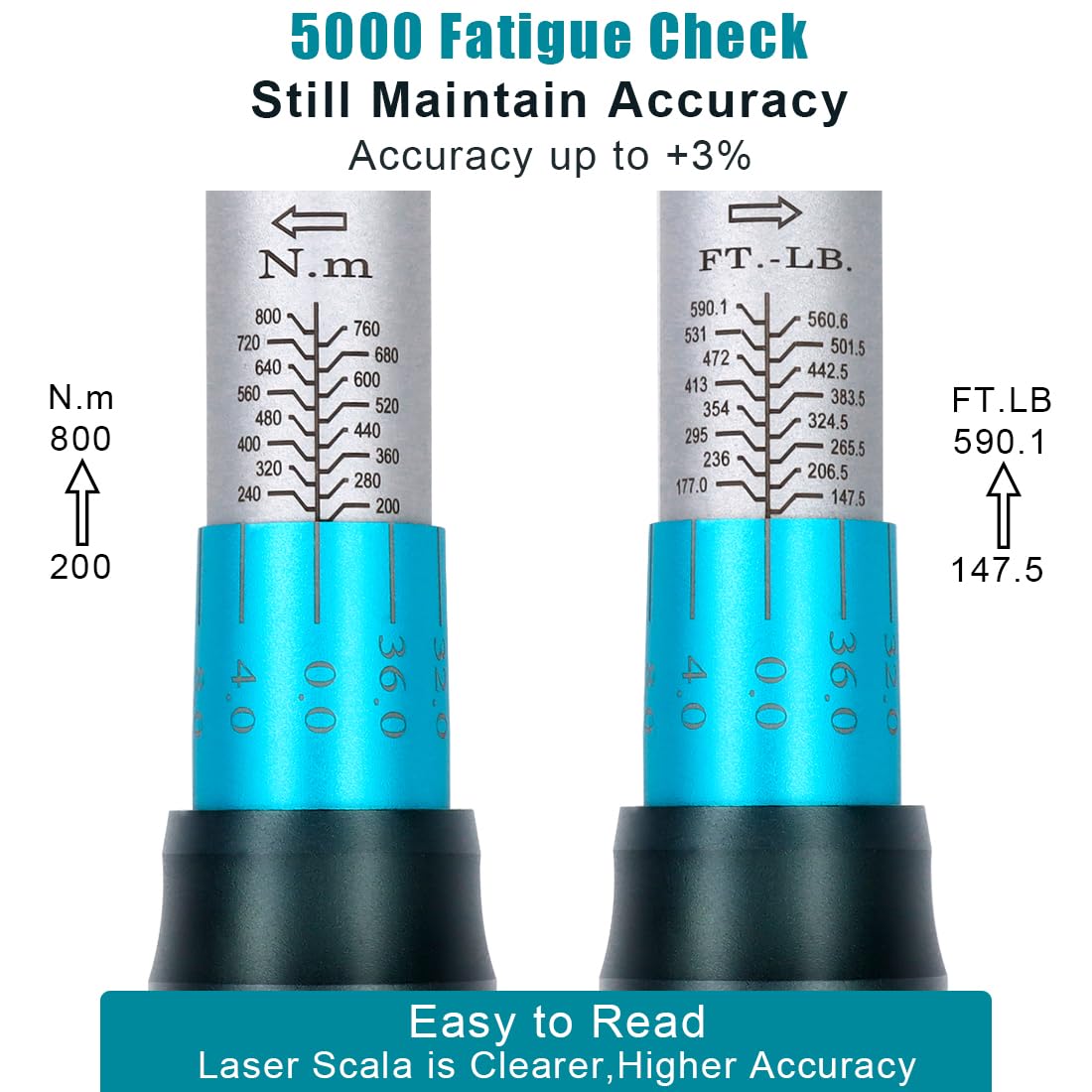 Awang Chiave dinamometrica a scatto da 3/4" Chiave dinamometrica regolabile a doppia direzione 200-800NM, precisione ± 3%