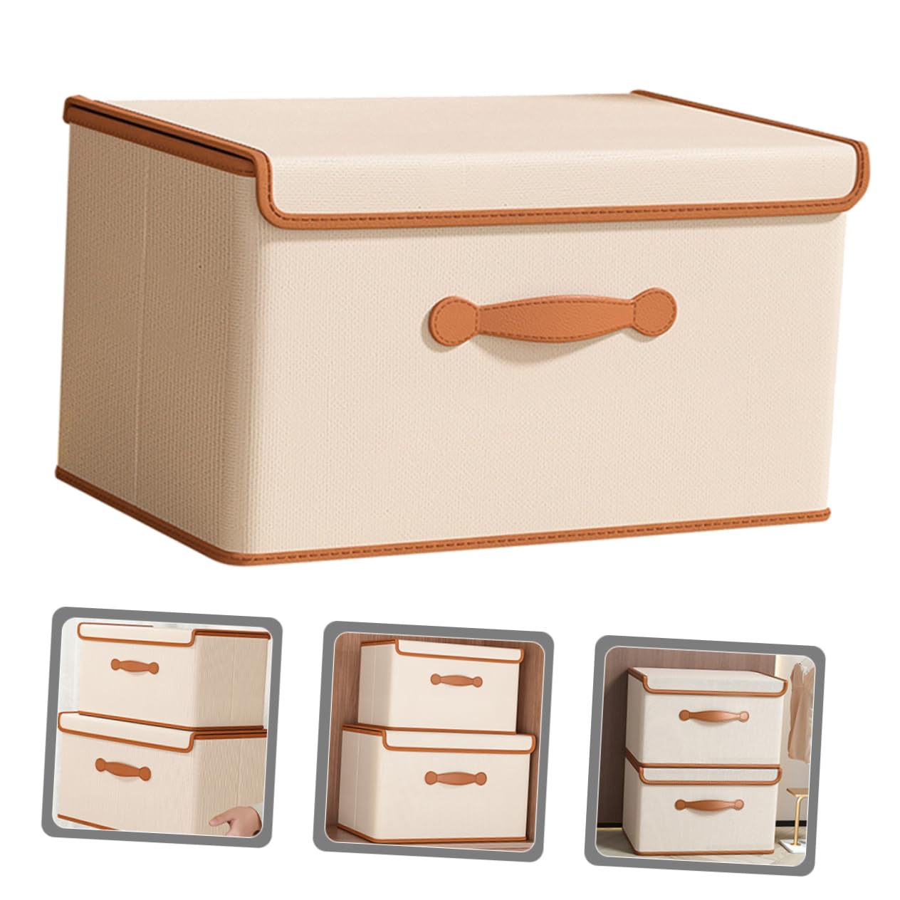 Zerodeko Faltbare Aufbewahrungsbox Mit Deckel Aus Stoff Für Kleidung Decken Und Accessoires Für Wohnzimmer Schlafzimmer Und Bad Platzsparend Und Leicht Transportierbar