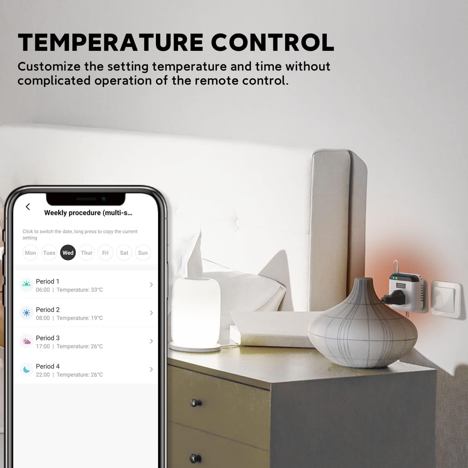Prise de Thermostat WiFi Intelligente Contrôleur de Température avec Télécommande APP Prise électrique Programmable UE 220 V