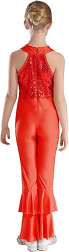 Miniatura 9 de JEATHA Mameluco de discoteca hippie de los años 70 con lentejuelas brillantes y brillantes para niñas