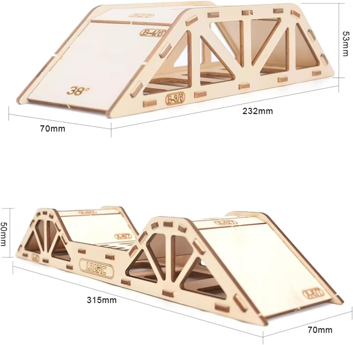 LDARC Climbing Kit Obstacle Course 4-Piece Set for X43 Crawler/M58 Buggy, Canopy, Teeter Totter, Ramps, Rolling Roads