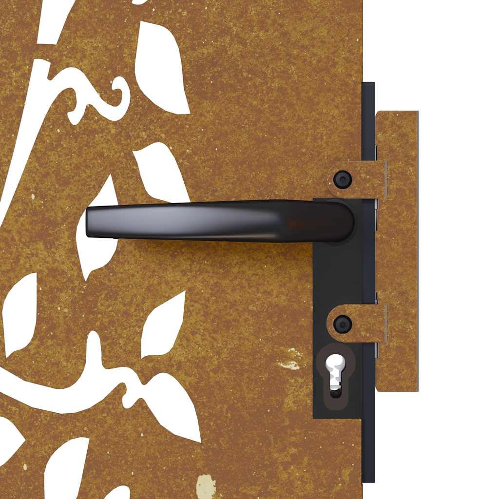 vidaXL Puerta de jardín Acero corten diseño árbol 85x200 cm, Puerta de Metal, Puerta Delantera de jardín, Puerta de jardín con Cerradura