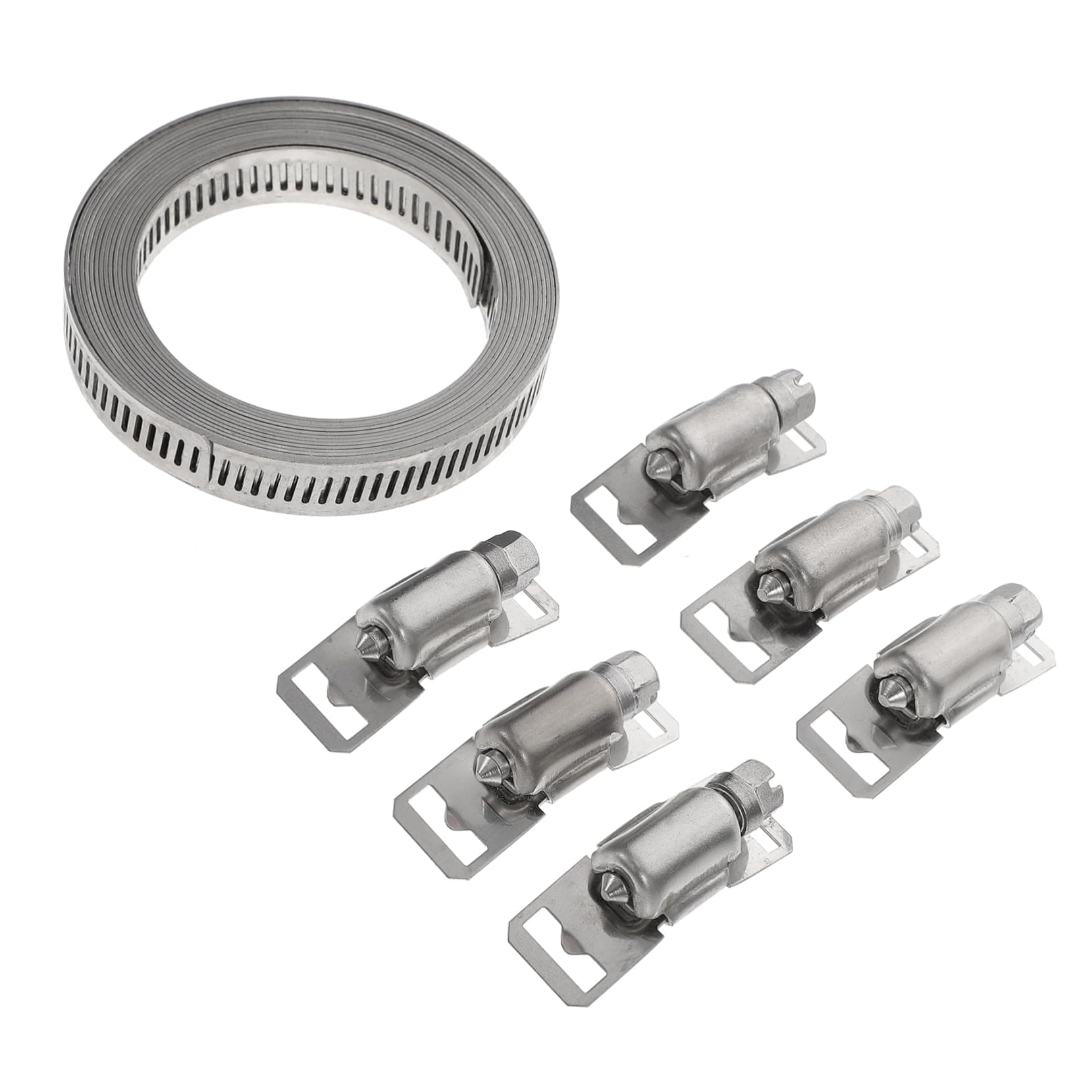 NULYLU 7pcs Set Stainless Steel Duct Clamp Water Pipe Repair Clamp Fastener for Plumbing Automotive