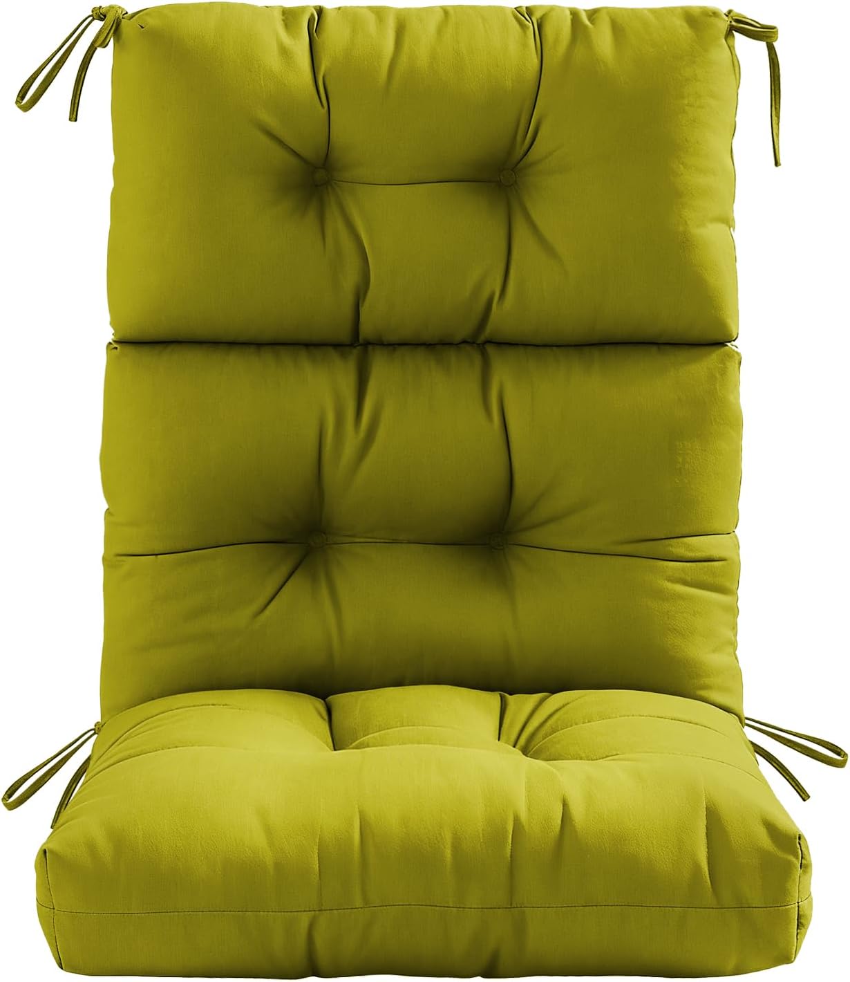 Outdoor High Back Chair Cushions, 44" x 21" x 4" Tufted Adirondack Chair Cushions, Water Resistant Patio Furniture Cushions for Garden Rocking Chair,Grass Green