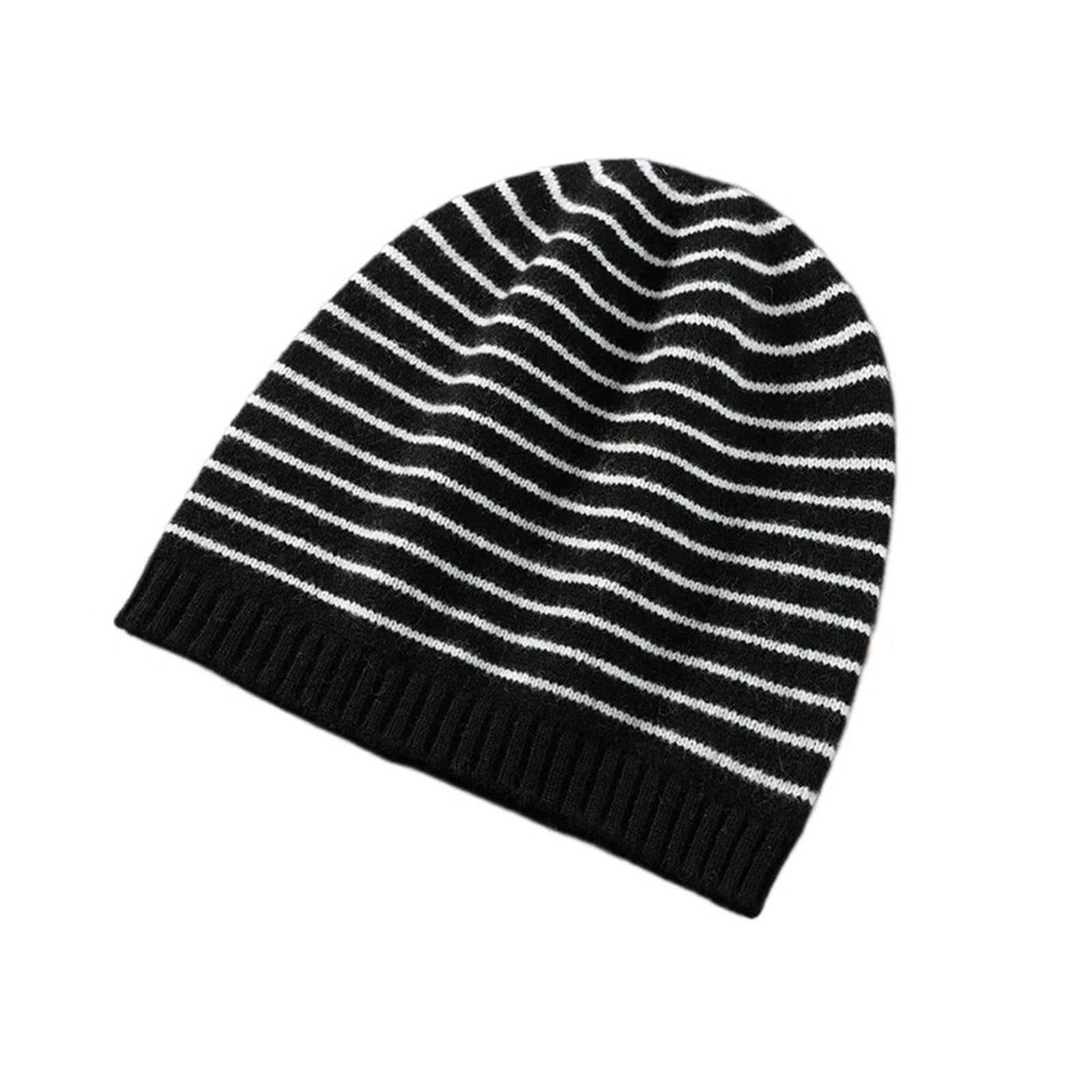 Bonnet pour femme tendance et décontracté en maille bicolore pour l'hiver