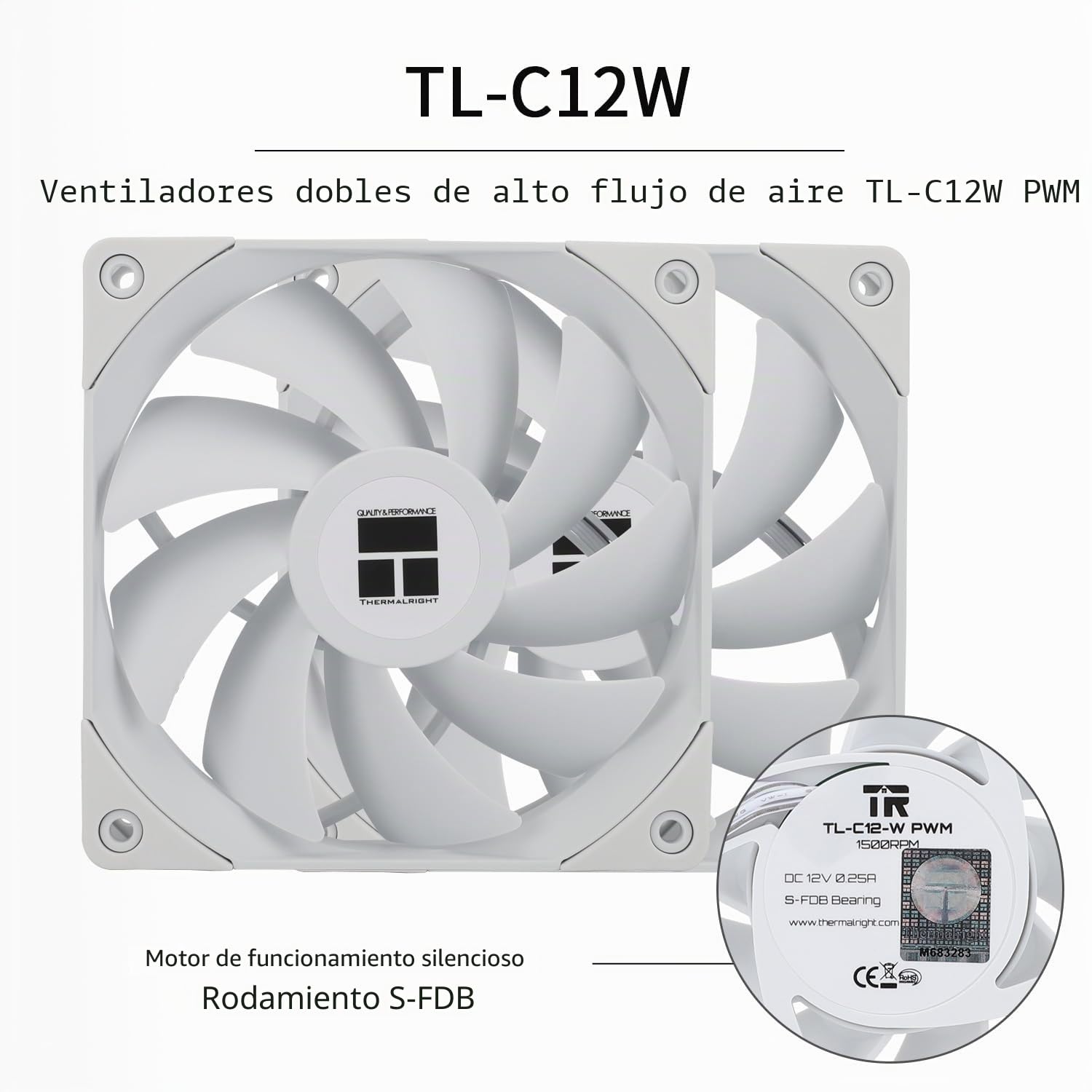 TR Peerless Assassin 120 White - Enfriador de aire para CPU (6 tubos de calor, doble ventiladores TL-C12W de 120 mm PWM, tecnología AGHP, para AMD AM4 AM5, Intel 1700/1150/1155/1200/2011)