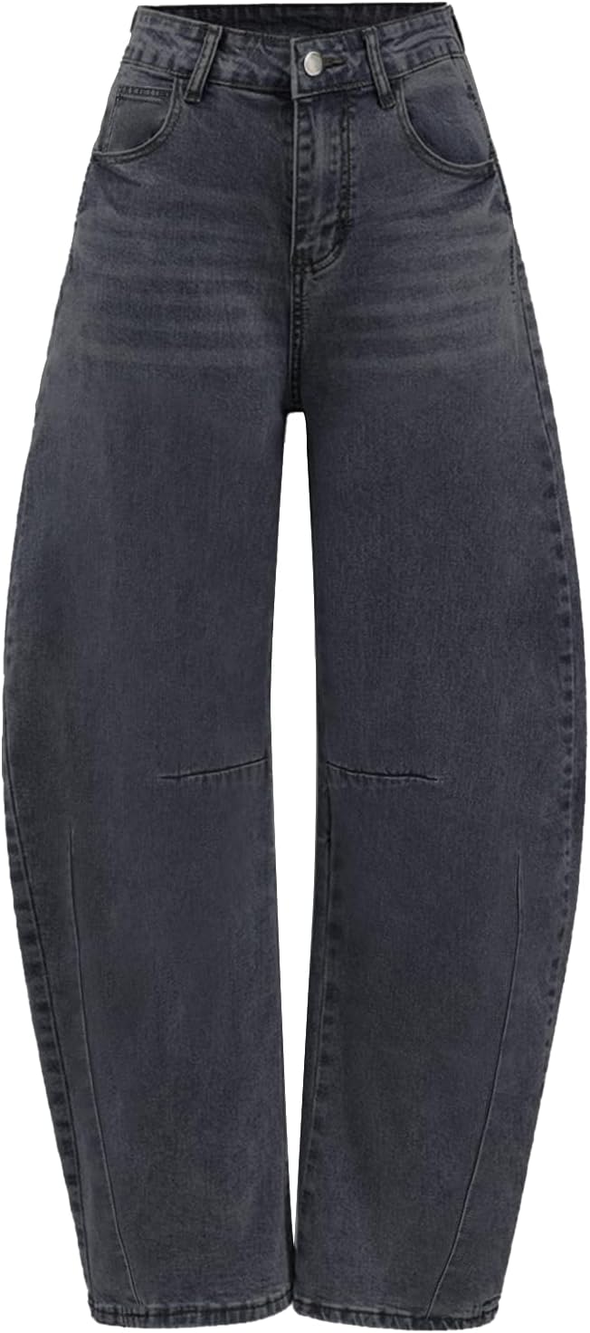 BlueMoment Barrel Jeans for Women Baggy Jeans Boyfriend High Waisted Wide Leg Y2k Vintage Denim Pants