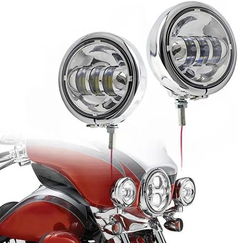 ヘッドランプオートバイプロジェクター オートバイターンシグナル LED スポットライトフォグライトブラケット道路用キング FLHR