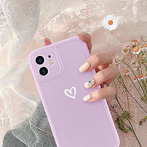 Micoden Compatible with iPhone 12 Case Girl Silicone Protective Bumper Love Heart Pattern Cute for iPhone 12 Phone Cases Purple Micoden Compatible with iPhone 12 Case Girl Silicone Protective Bumper Love Heart Pattern Cute for iPhone 12 Phone Cases Purple