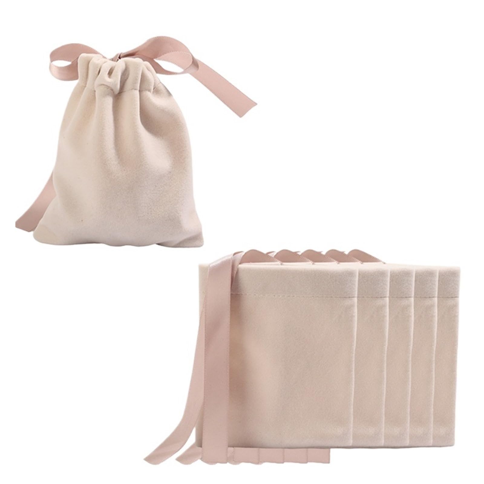SHENJMAI Velvet Jewelry Pouches Thicken Velvet Jewelry Bags Small Necklace Bracelet Packaging Pouches Ribbon Bow Drawstring Bag Protect Storage Box(10x12cm)