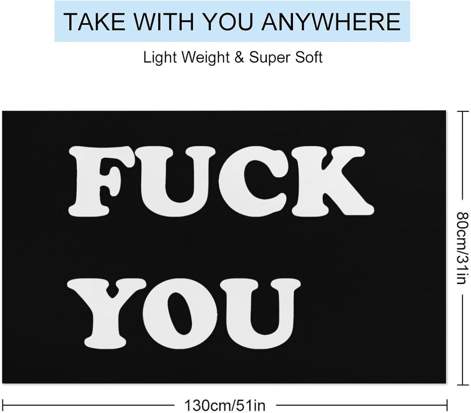 Fuck You Oversized Beach Towel Soft Absorbent Pool Bath Swim Towels for Adults Travel Vacation Gifts 130x80cm