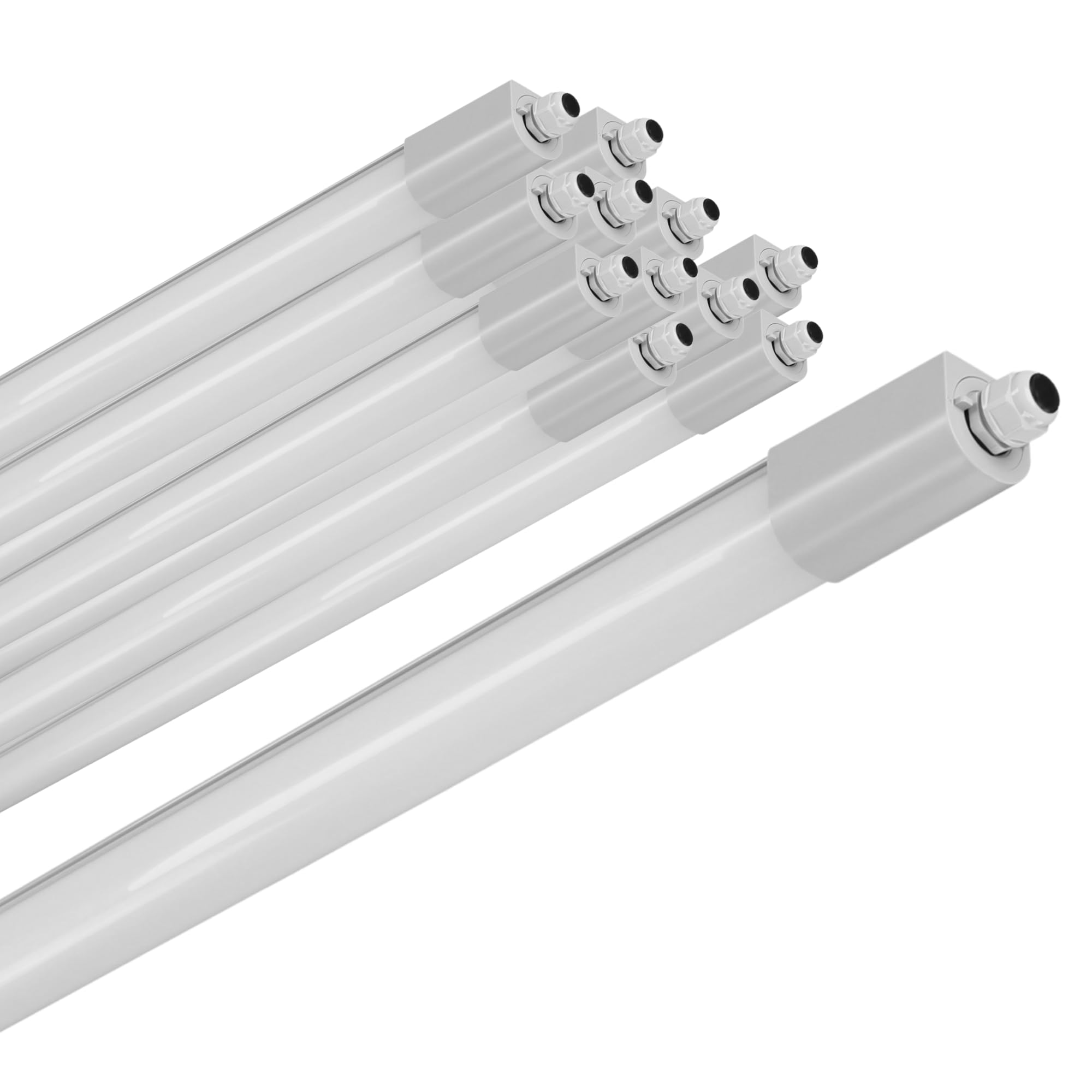 LED Feuchtraumleuchte 150cm 12er-Set 50W/33W 4000lm/6000lm | 6500K Umschaltbar IP66 wasserfest, Für Garage Werkstatt Keller