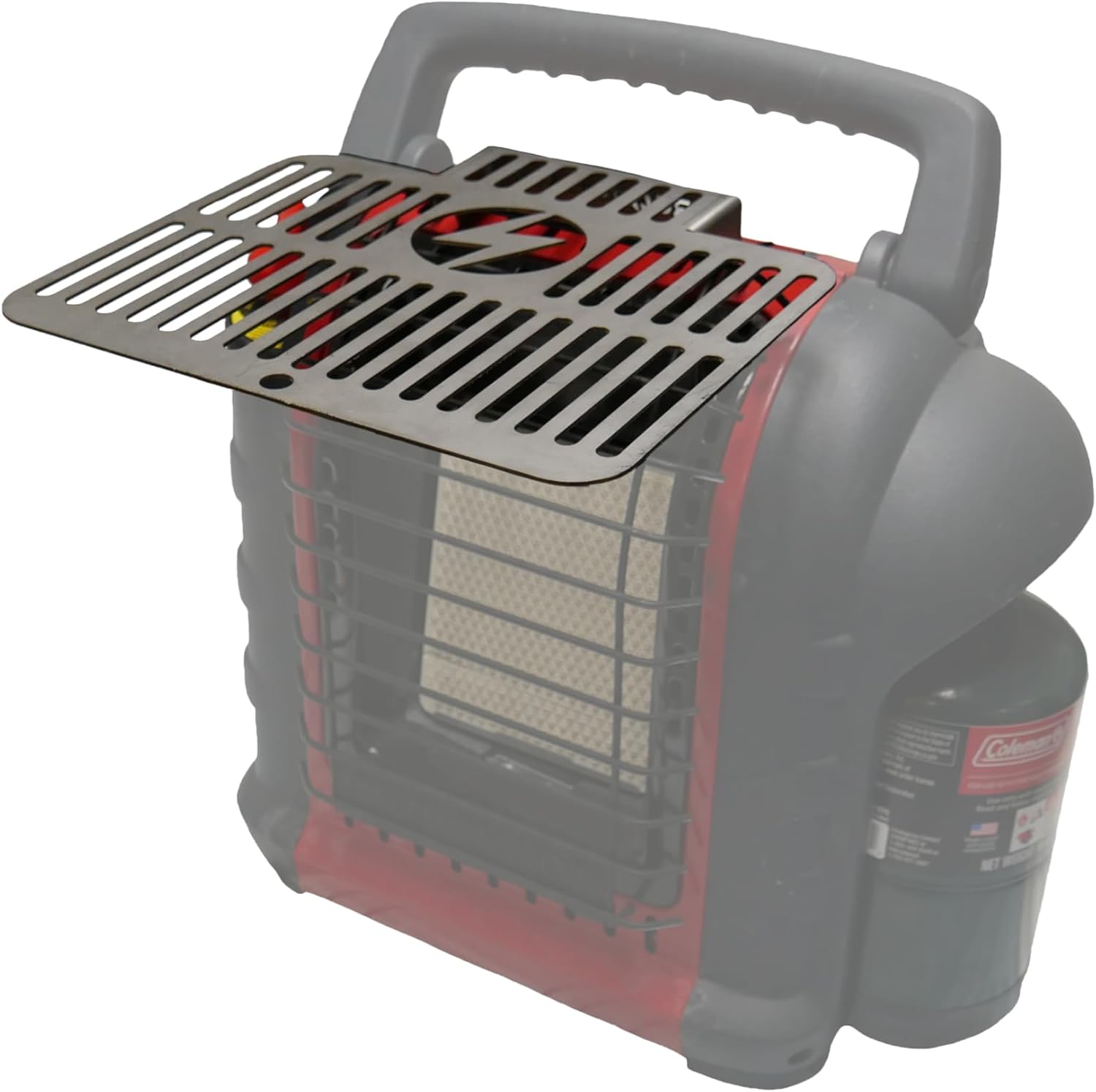 Cooker Plate Grill Attachment Compatible With Buddy Heater Portable Heaters (Large) - Stainless Steel - Made In America