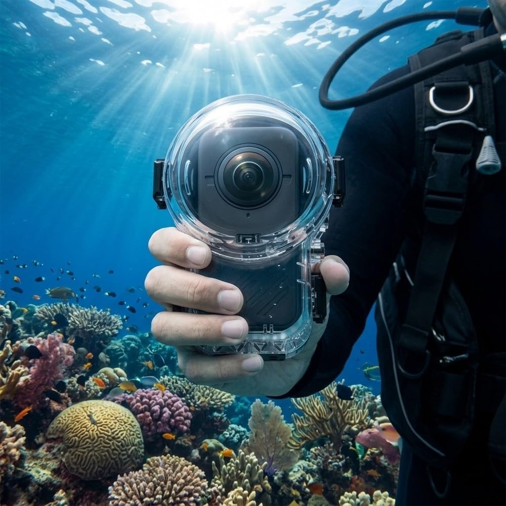 Magnetisch für Schnellentriegelung, Tauchgehäuse für Insta360 X6, 60 m