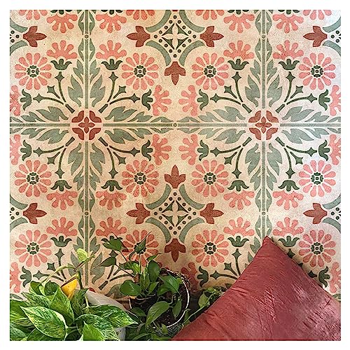 Image of Kayra Decor Country Floral Stencils for Wall Painting - Pack of 1, Sheet Size 24 x 24 inch /Design for Wall Painting 22 x 22 inch - Large