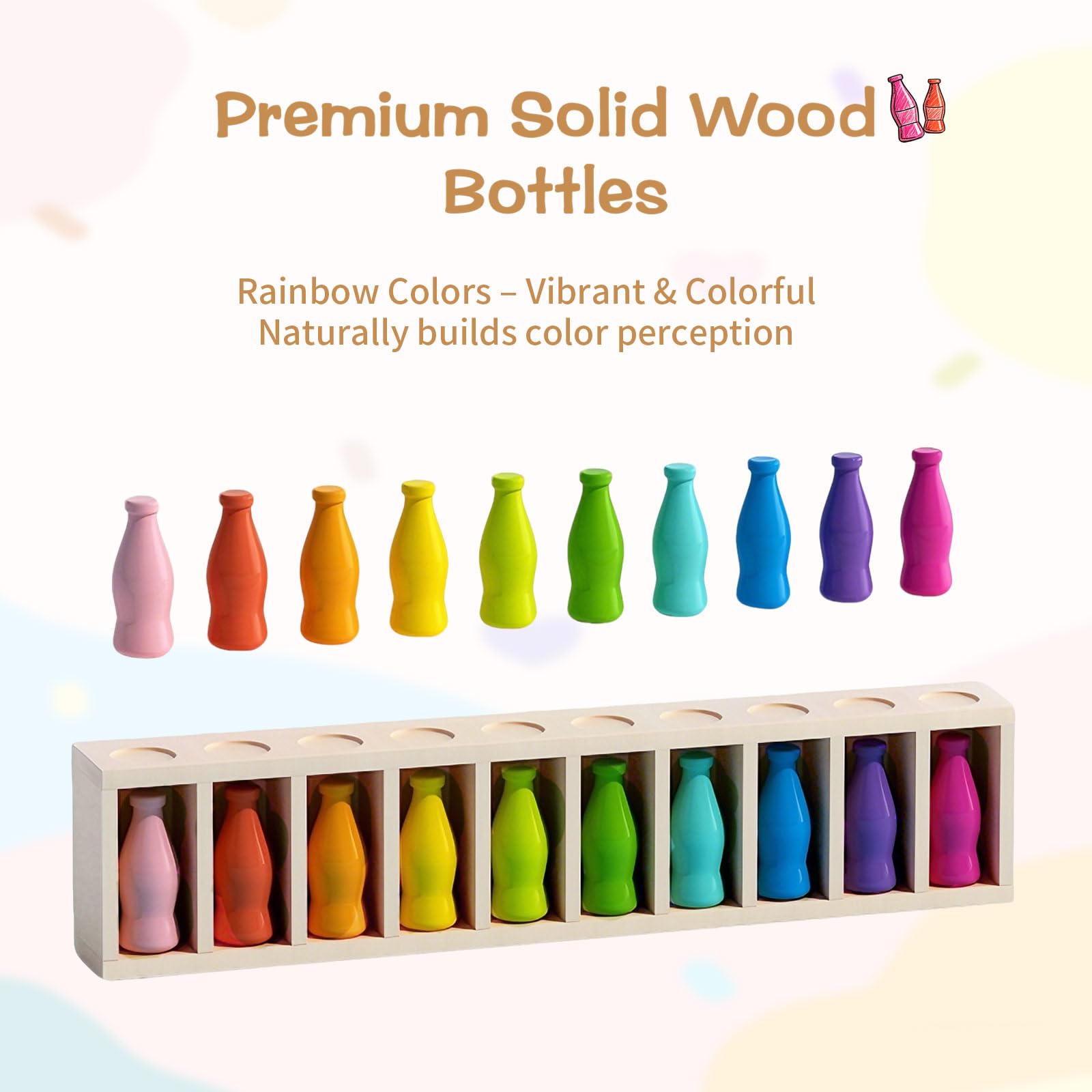 iuuoi Juego de combinación de memoria de color de botella, divertidos juegos de mesa familiares para niños y adultos, rompecabezas de 2 jugadores para niños y niñas a partir de 3 años, perfecto para