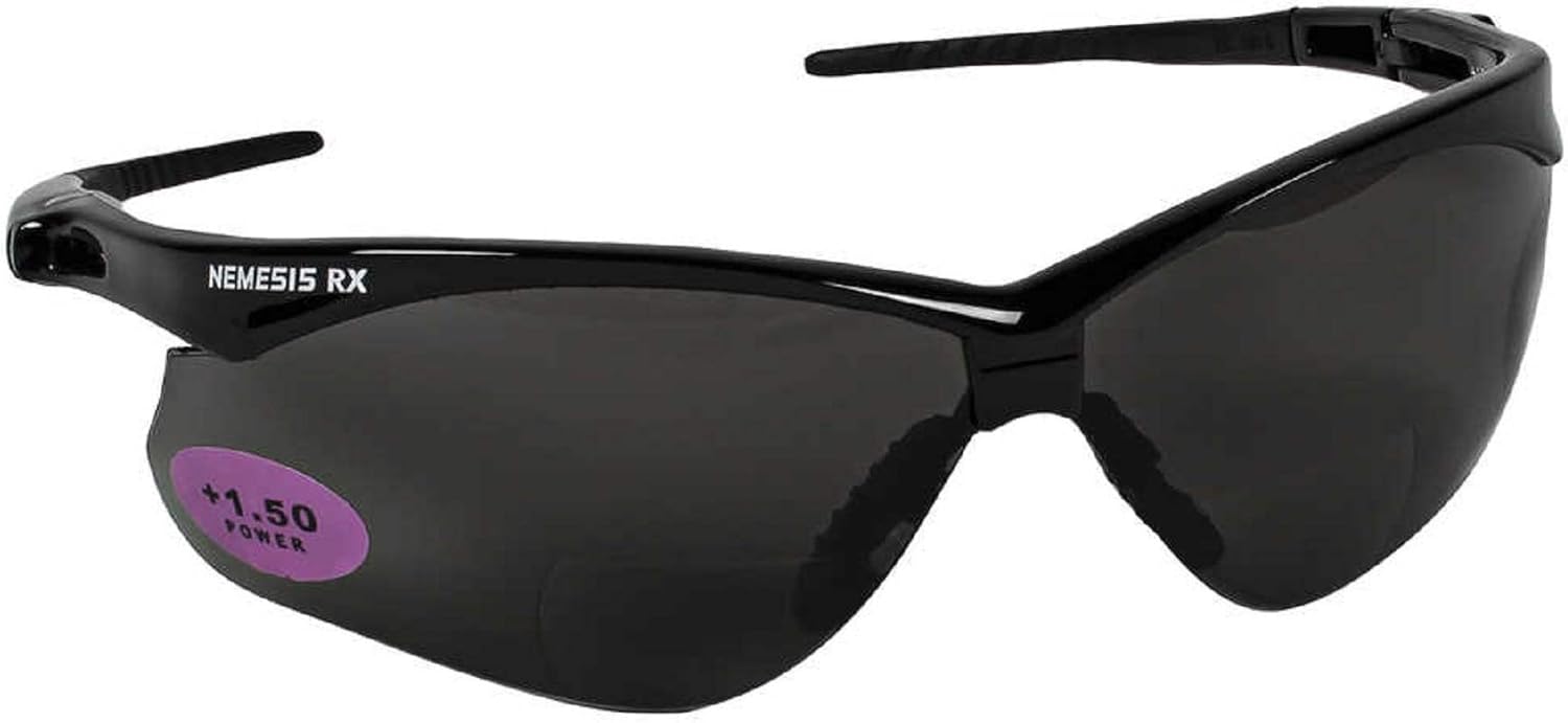 Jackson Safety V60 Nemesis RX Safety Eyewear 22518, Smoke +2.0 Lens Bifocal (2 Pair)
