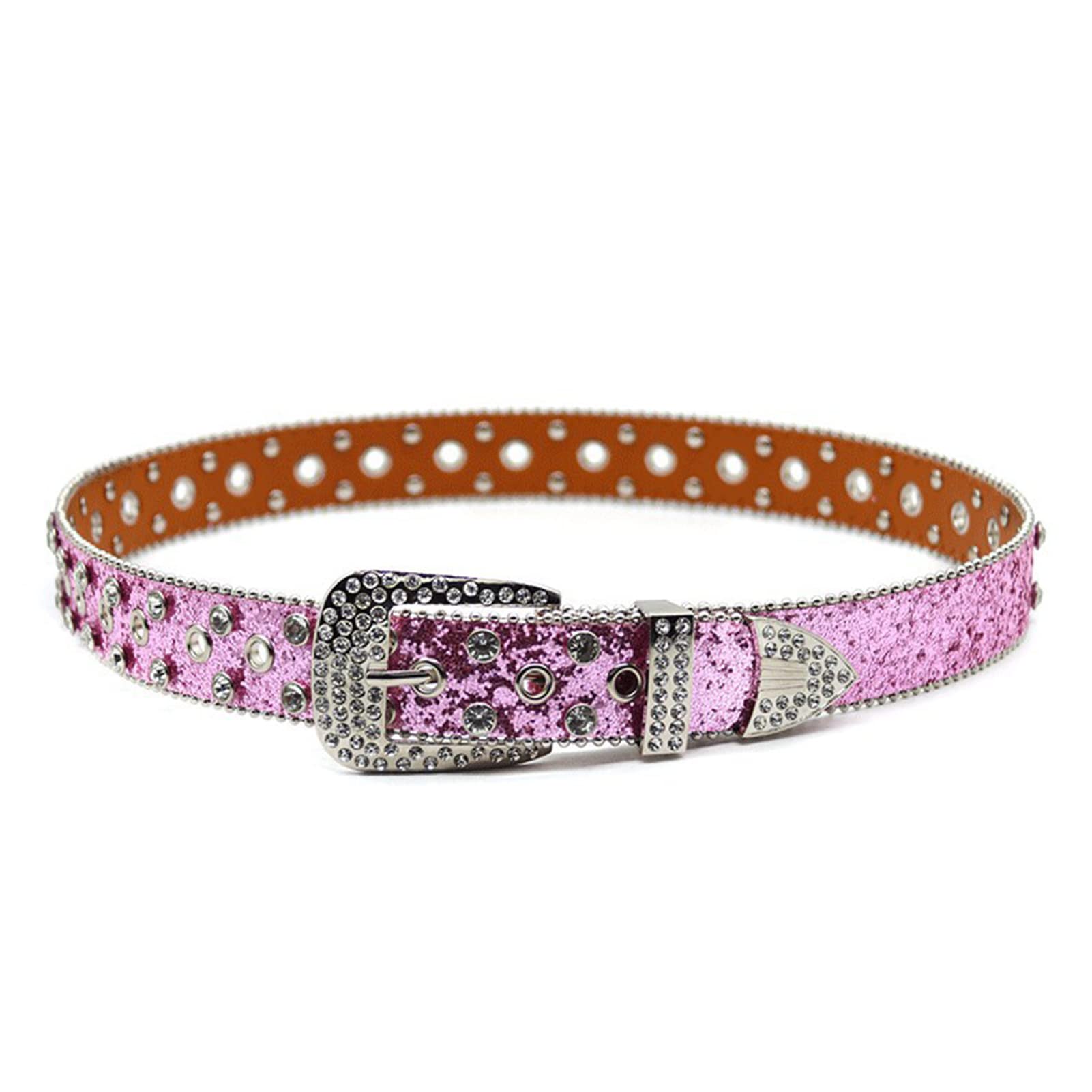 Pink Studded and Crystal Leather Belt (2 available) Amazon.com: NALANY Shiny Rhinestone Waist Belt for Women  main image 2