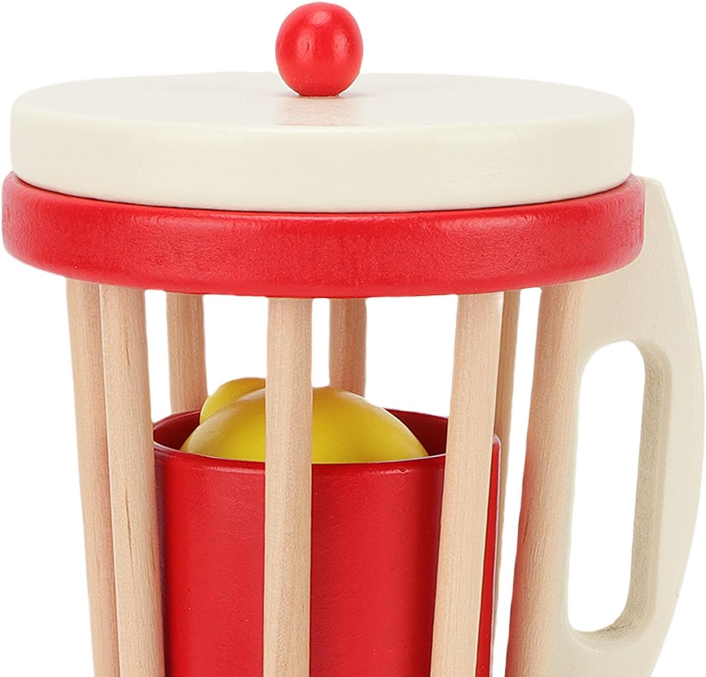Diydeg Blender Toy, Wooden Smoothie Blender with Cup and Fruit Cutter, Kids Kitchen Accessories Set Role Play Juicer Maker for Toddlers Boys Girls Ages 3+