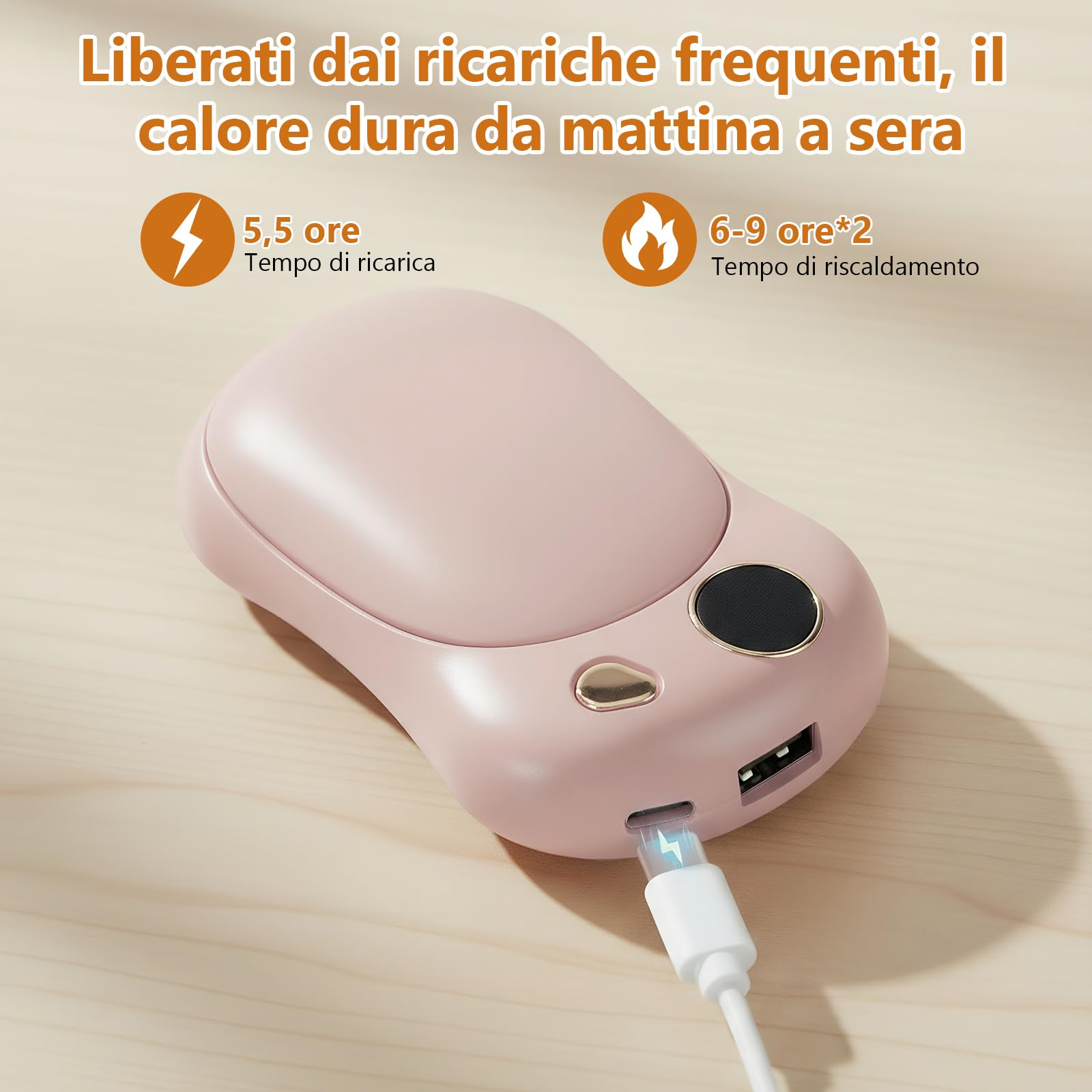 OKYUK Scaldamani Elettrico, 2 in 1 Scaldamani Magnetico Kann als Powerbank verwendet werden, Riutilizzabile, Calore con 3 Livelli, Perfetto per il campeggio e come regalo