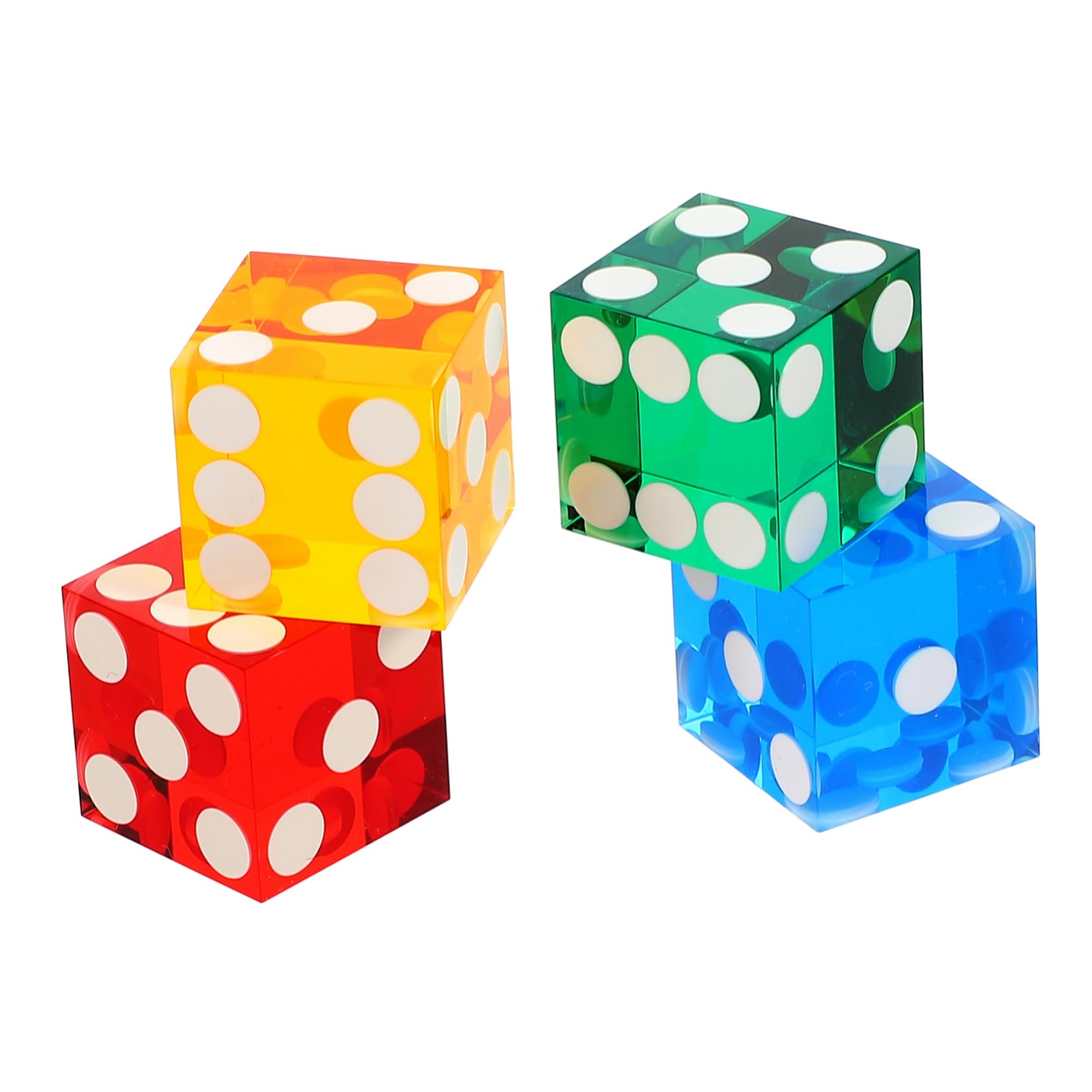 Abaodam Lot De 3 Dés De Précision en Acrylique À Pois Colorés Légers À Angle Droit pour Jeux De Divertissement 4 Pièces X 3