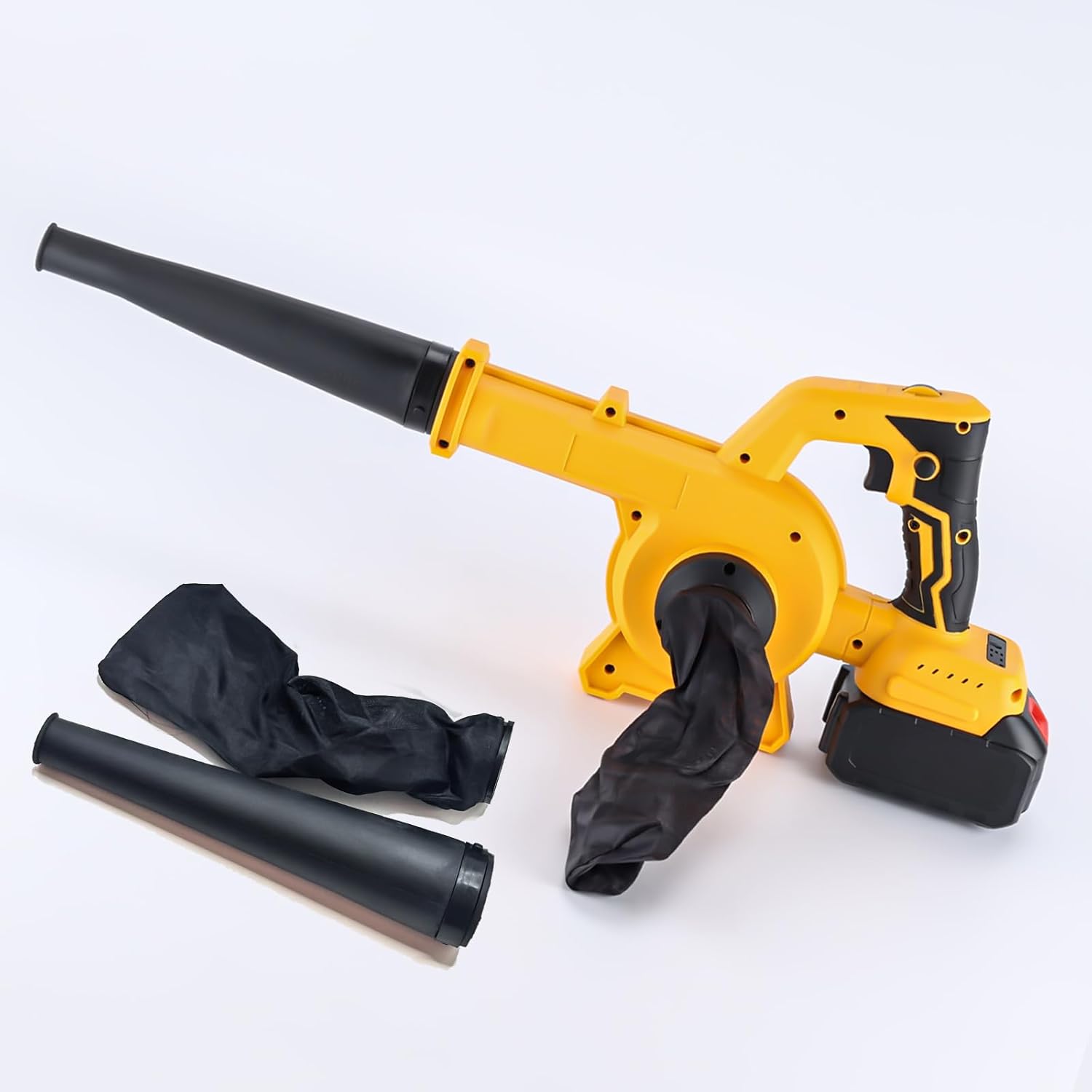 Cordless Leaf Blower for Lawn Care | 2-in-1 Electric Blower & Vacuum with Brushless Motor | 180MPH High-Speed, Lightweight Handheld Design | Home & Garden, Fall Cleaning (Yellow, with Battery)