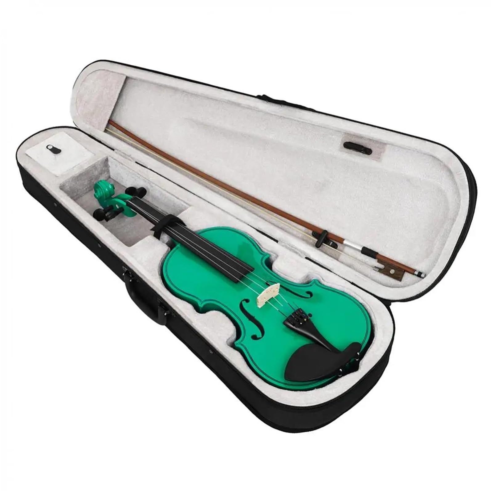 Violino Acustico In Legno Massello A Grandezza Naturale 4/4 Per Principiante Con Custodia E Arco Di Colore Viola/Verde(Green)