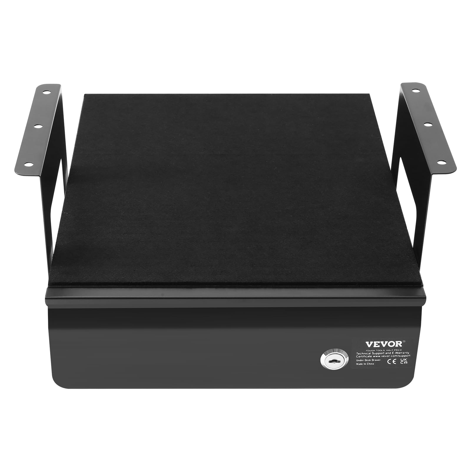 VEVOR Cajón Deslizable Debajo del Escritorio con Cerradura, Organizador de Almacenamiento Oculto, 365 x 335 x 185 mm