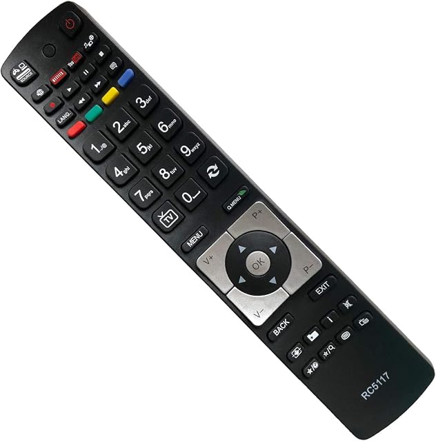 EAESE Replacement Hitachi TV Remote Control RC5117 Remote for All Hitachi TV Remote with YouTube Netflix Fit Buttons - No Programming Required Universal Remote