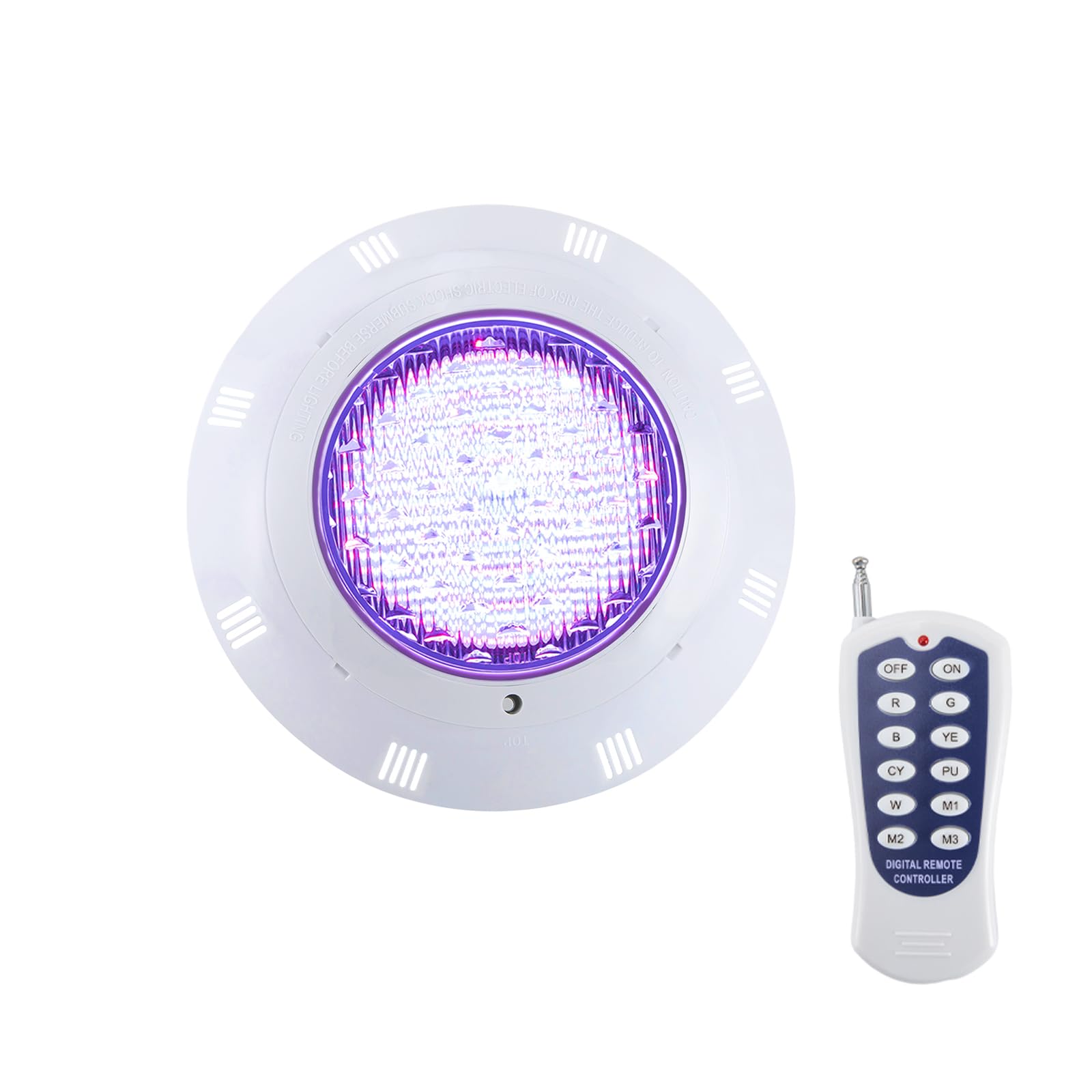 Iluminación de piscina subacuática LED sumergible con mando a distancia, 7 combinaciones de colores y 3 modos dinámicos, 36 W RGB IP68