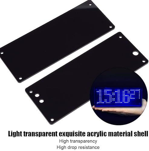 Miniatura 4 de Kit de reloj digital LED compacto, kit de reloj electrónico de celosía digital de 5 V con apariencia acrílica con aviso de temperatura