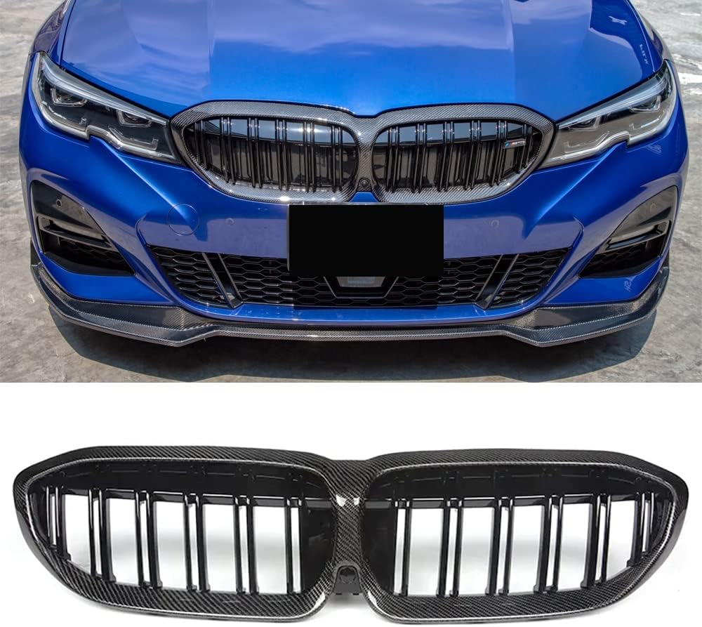MAGICKIT Kühlergrill Für BMW 3er G20/G21 - Glänzend Schwarz, Single Bridge