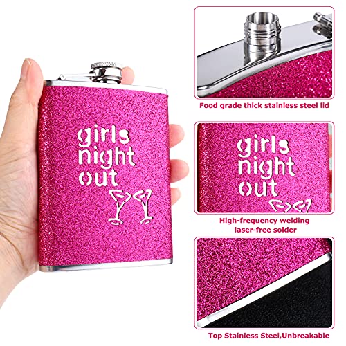 Gennissy 2 Pieces 8 Oz Flasks For Liquor For Women, 304 Stainless Steel Leak Proof Colorful Glitter Coating With Funnel Set, Girls Night Out Pocket Cute Hip Flask (2 Pack, 8Oz) #TOP2