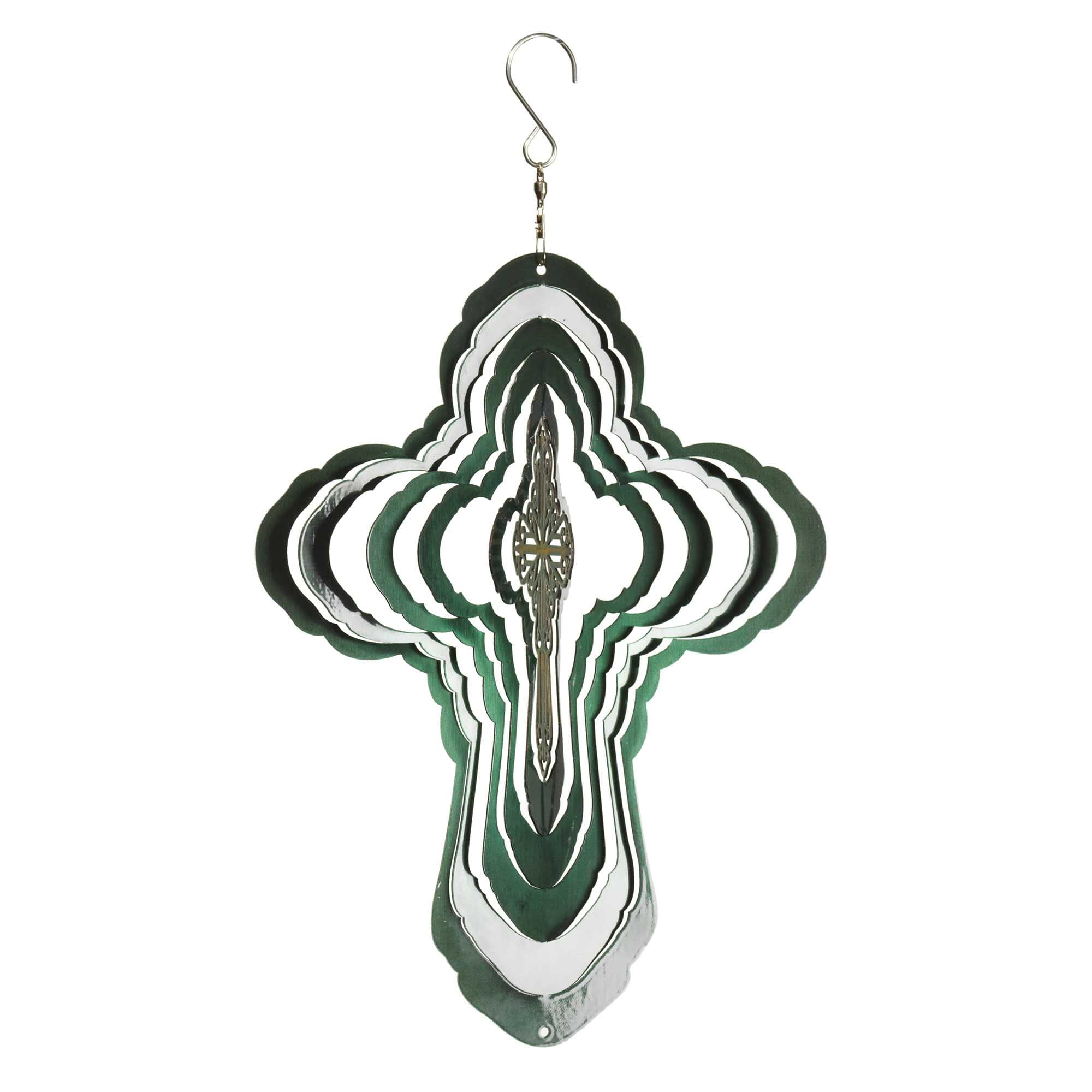 Dicksons Multidimensional Winter Green 12 inch Stainless Steel Wind Spinner Outdoor Accessory