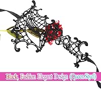 Vista 18 de Nicute Máscara de encaje negro sexy máscara de ojos para carnaval, fiesta de graduación, accesorio de disfraz para mujeres y niñas