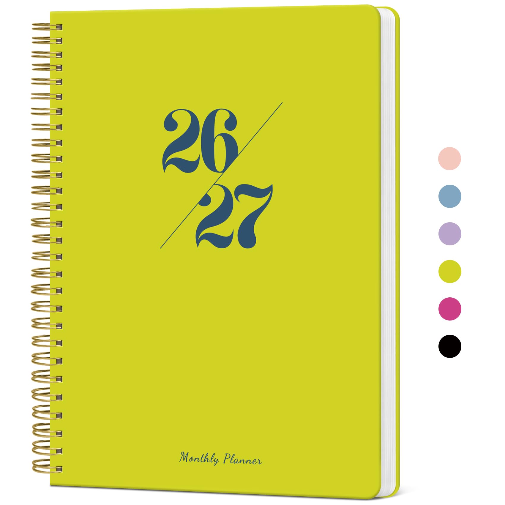 Taja Lemon Yellow Monthly Planner 2026-2027 (7" x 10") | 18-Month Calendar for Students & Professionals - main product image