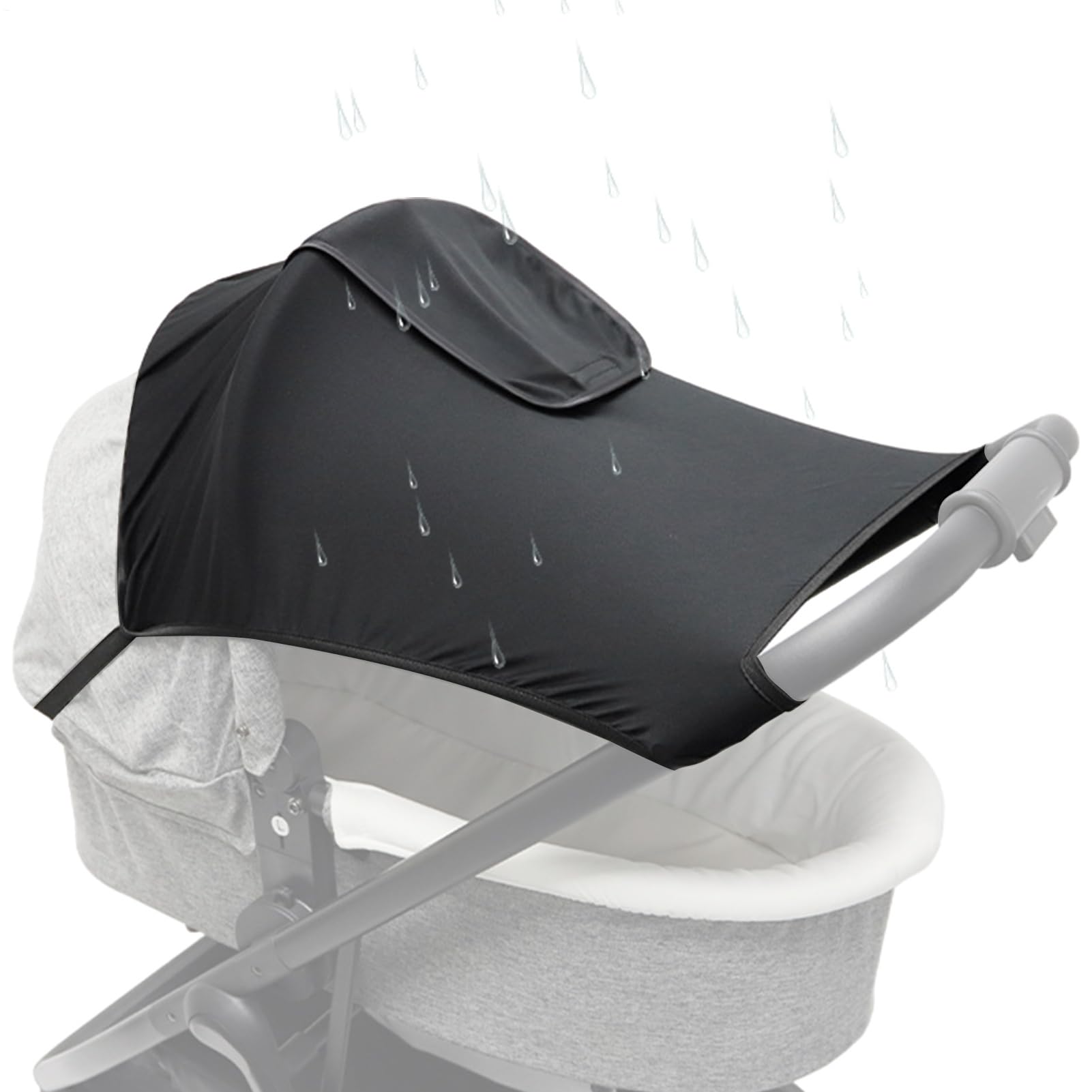 Stroller Sunshade Cover, Adjustable Pram Sun Shade Canopy, Portable UV Protection & Water-Resistant Cover, Breathable Pushchair Sun Parasol for Travel Strollers Prams
