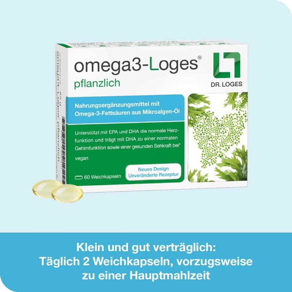 omega3-Loges pflanzlich - 120 Kapseln - Omega-3 aus Mikroalgen-Öl