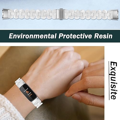 Miniatura 5 de NINKI Compatible con Fitbit Luxe Band de resina ligera y suave de repuesto para mujer, correa de pulsera de lujo para Fitbit Luxe para hombre